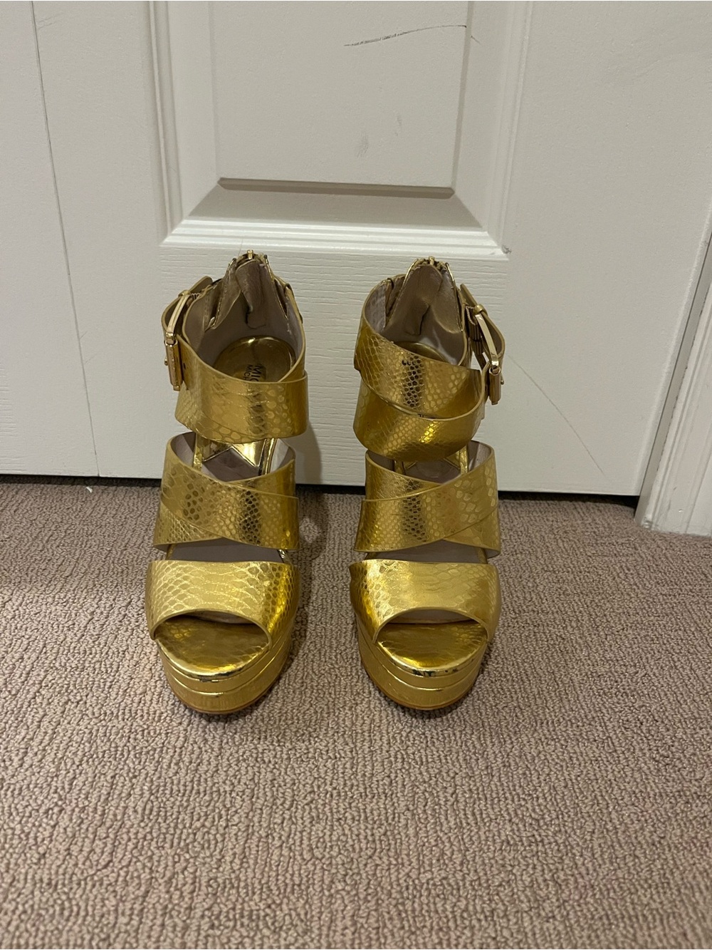Michael Kors Gold Gladiator Heels